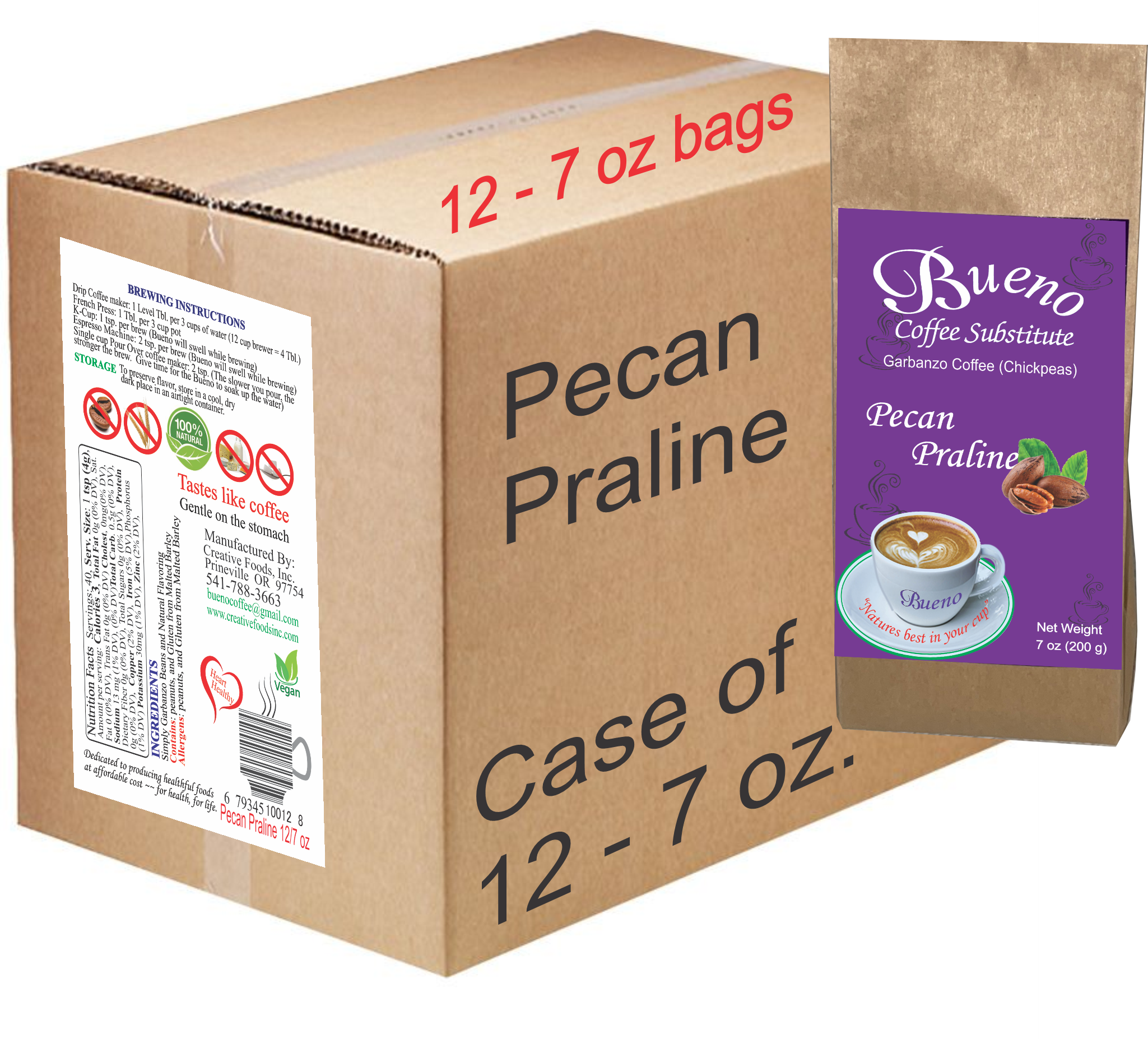 Pecan Praline - case of 12 - 7 ounce packages - Click Image to Close