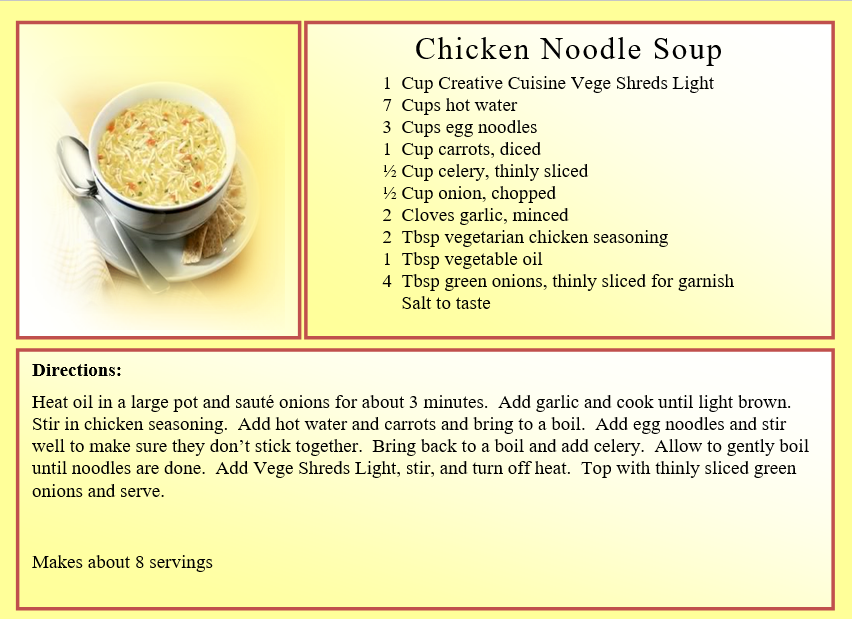 Vege Chicken Noodle Soup