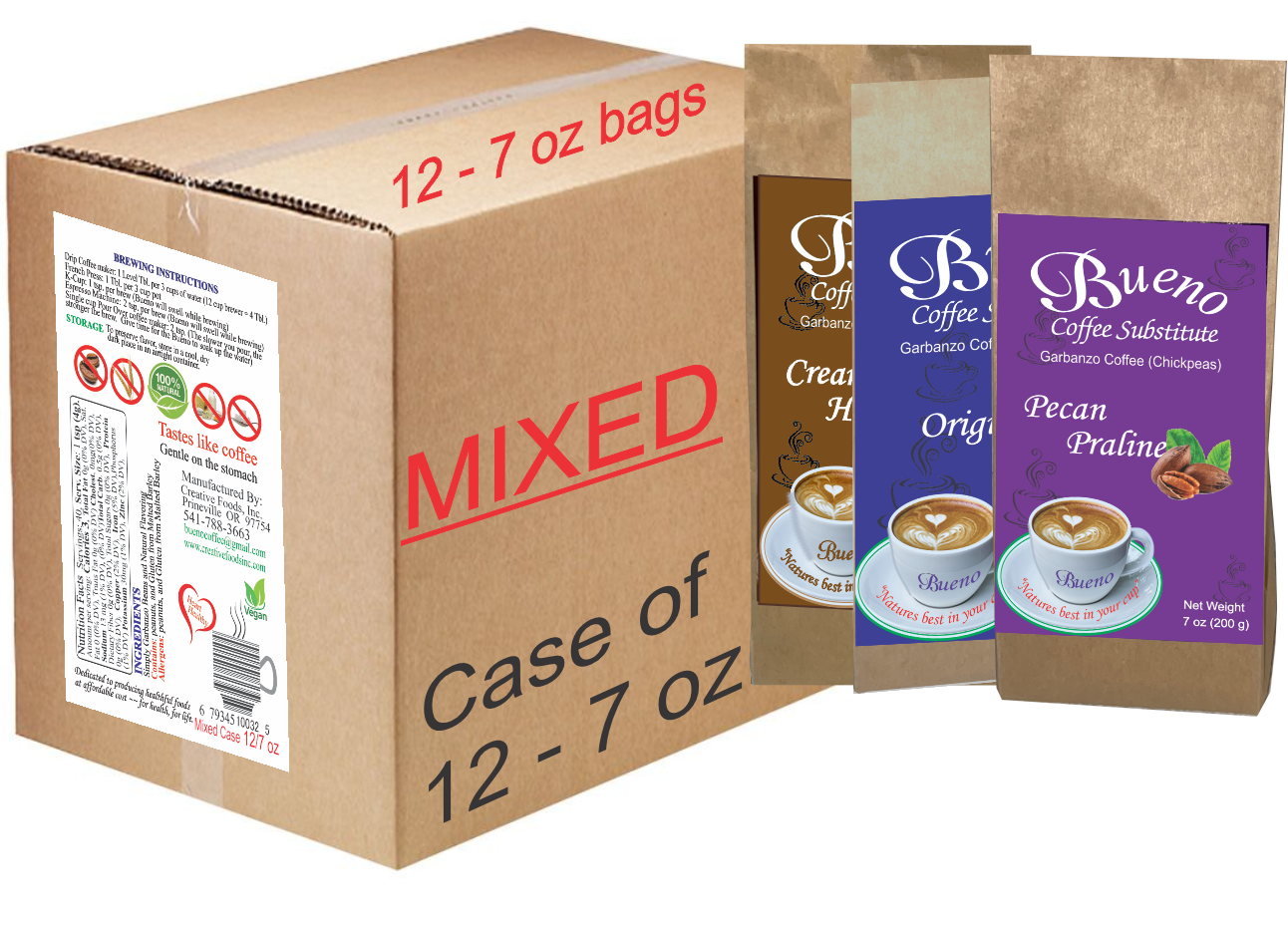 MIXED CASE of 12 - 7 ounce packages of Bueno MIXED CASE of 12 - 7 ounce packages of Bueno