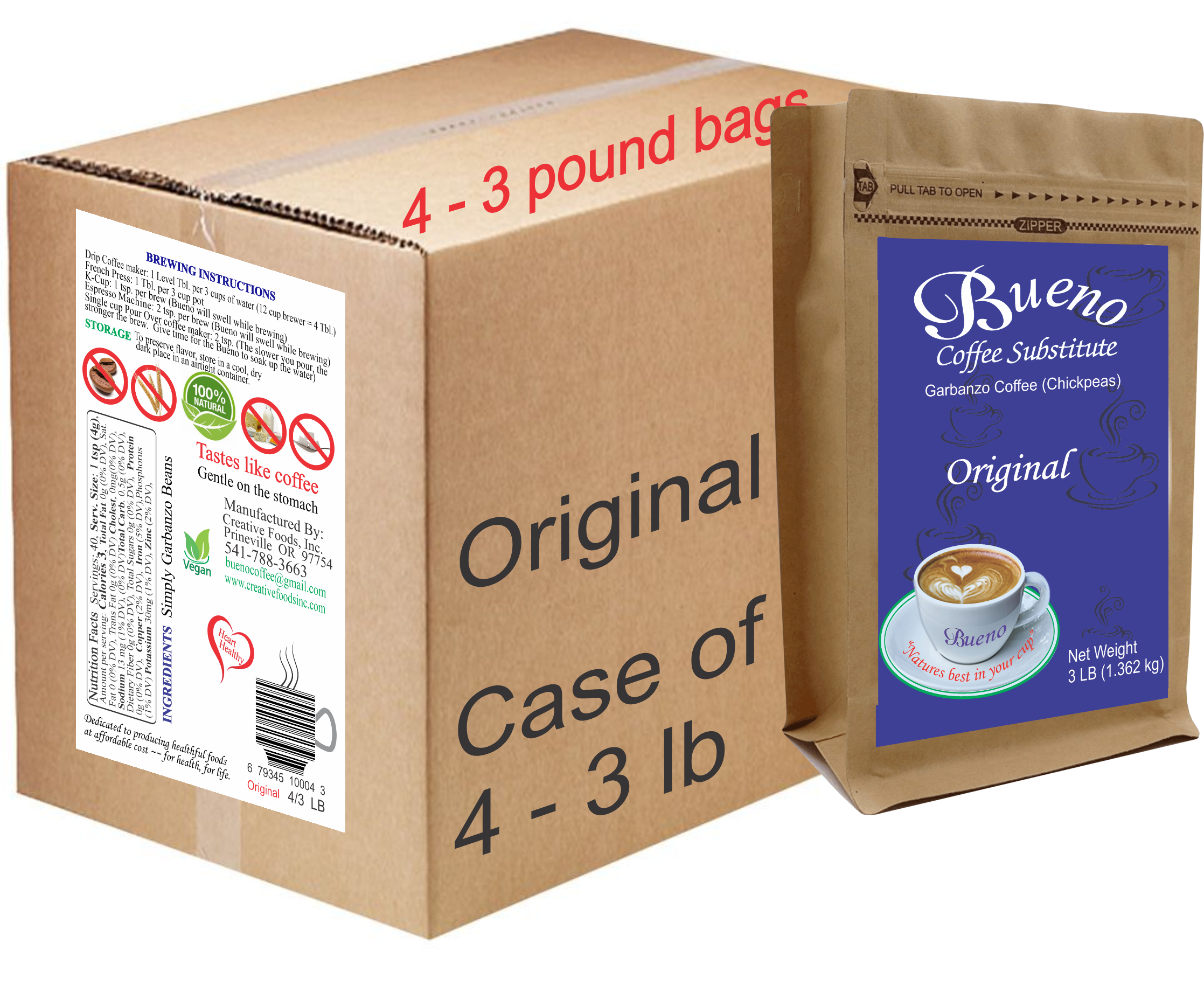 Original - case of 4 - 3 pound packages