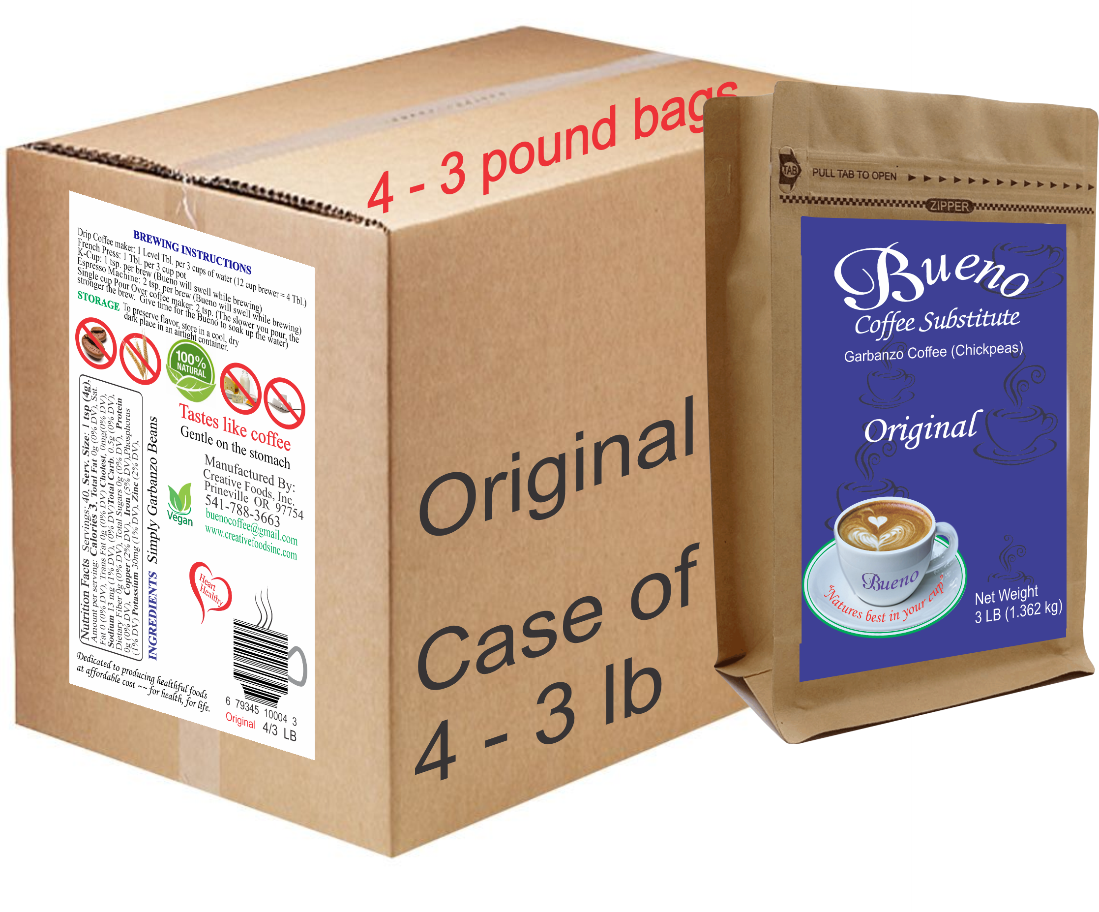 Original - case of 4 - 3 pound packages Original - case of 4 - 3 pound packages