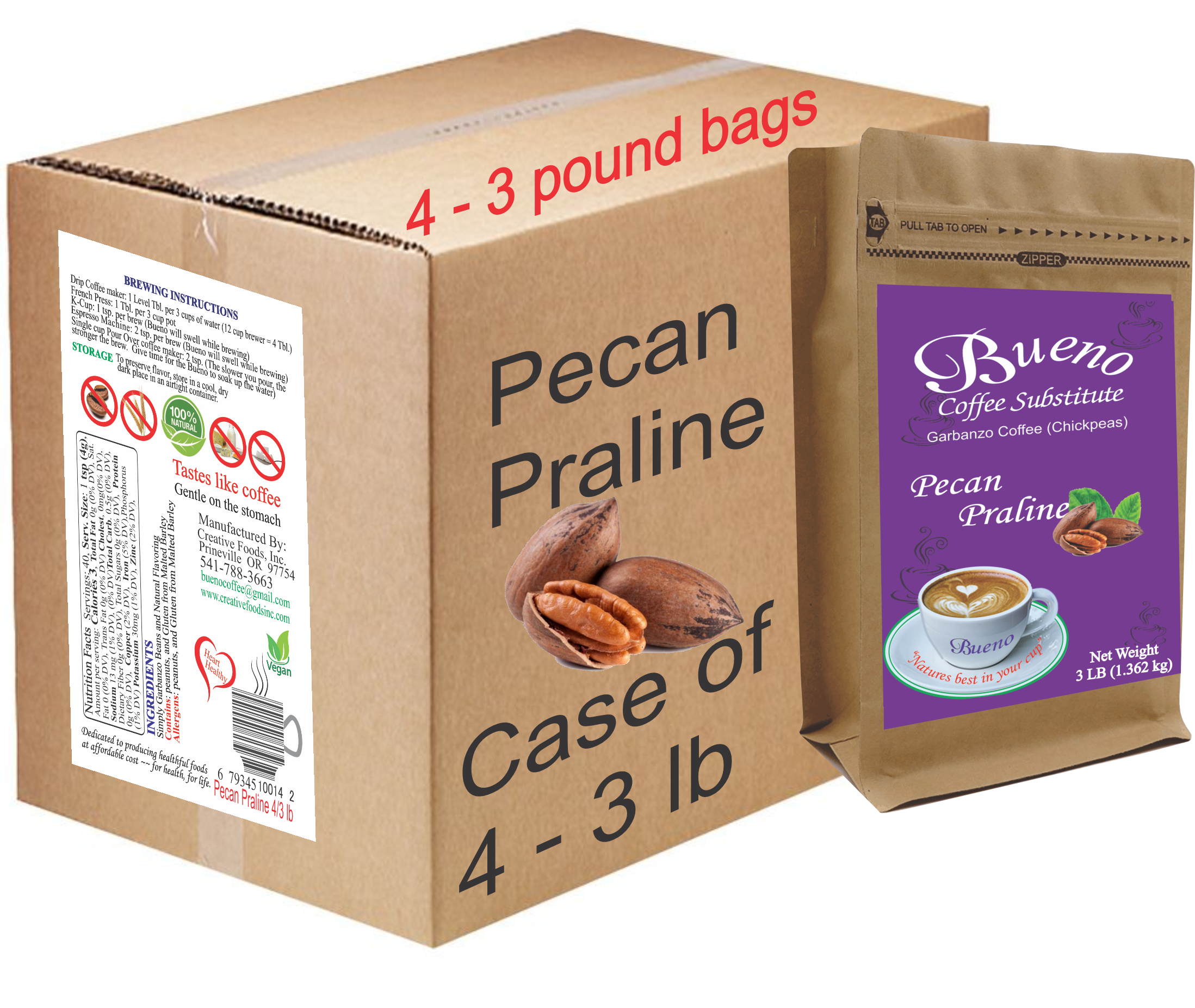 Pecan Praline - case of 4 - 3 pound packages