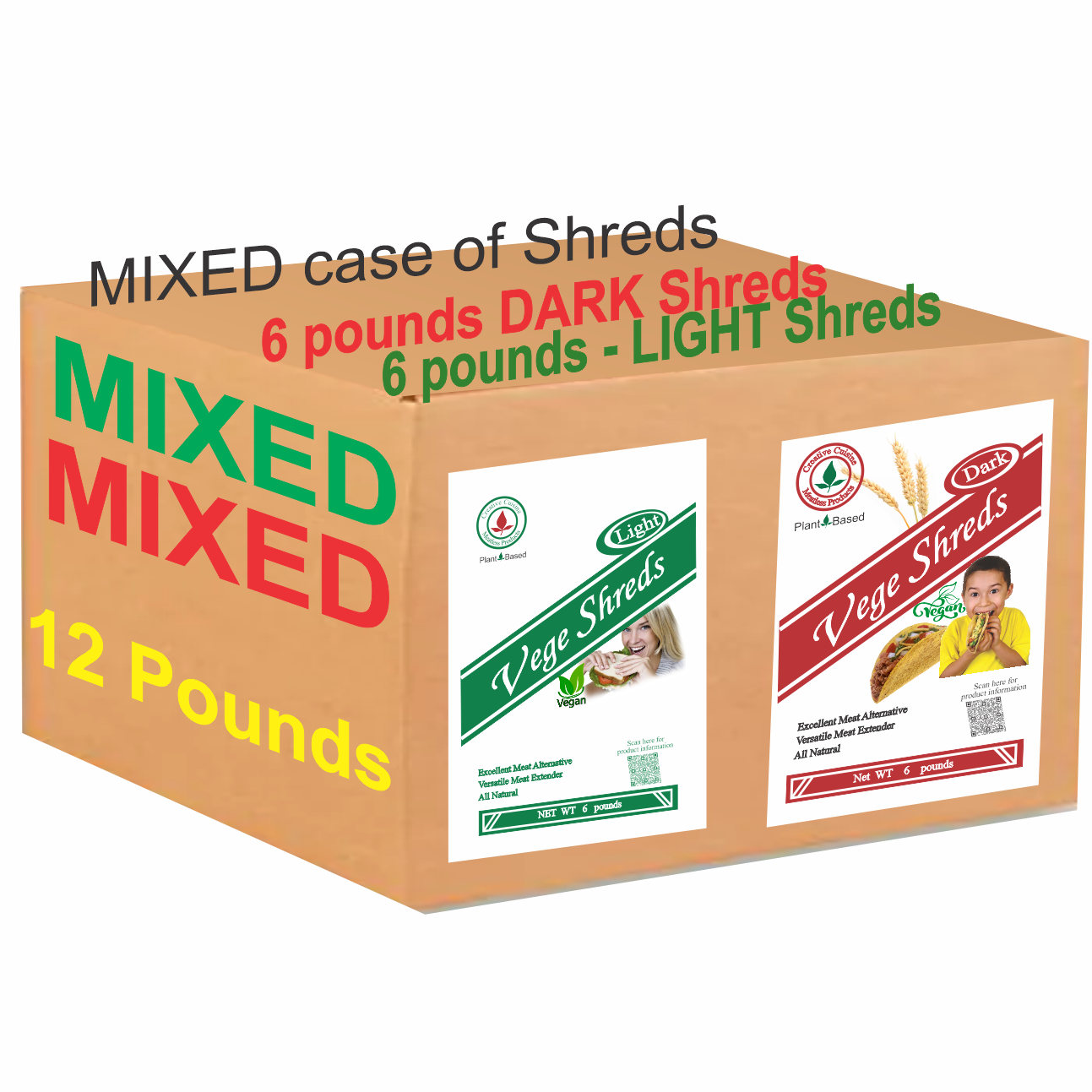 Vege Shreds Mixed BULK 12 pounds